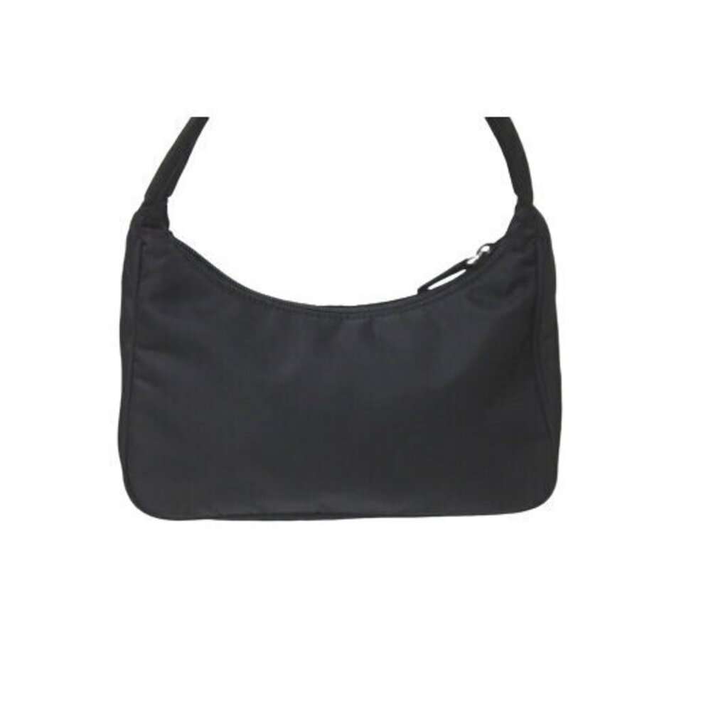 Prada Tessuto Shoulder Handbag Triangle Logo Plate Black Nylon - Picture 3 of 8